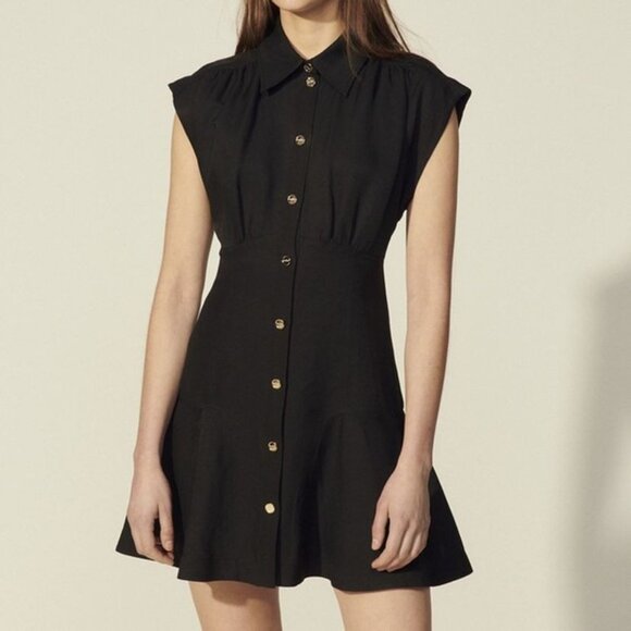Sandro Josephine Empire Line Mini Dress - Picture 1 of 5